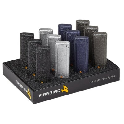 firebird cigarette lighter Firebird Wildcat Single Jet Butane Cigar Lighter - Gunmetal - New