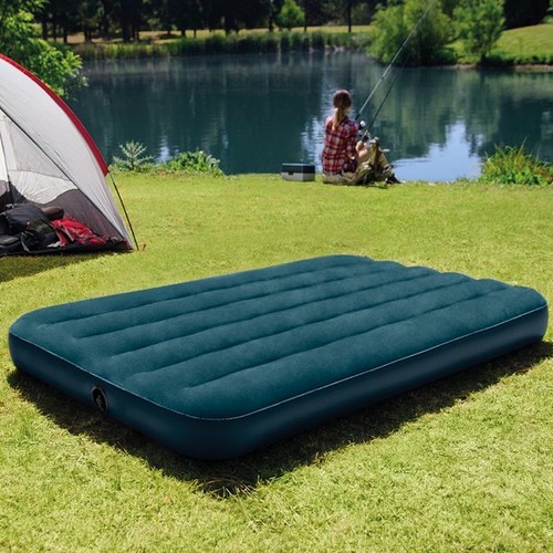 Camping Inflatable Air Mattress Flocked Airbed Sleeping Twin Size Blow