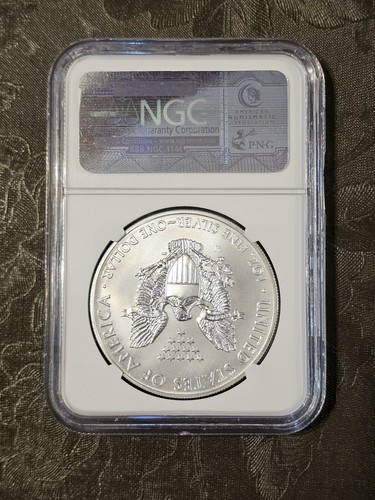 2013 W BURNISHED SILVER EAGLE NGC MS70 BROWN LABEL - Picture 2 of 2
