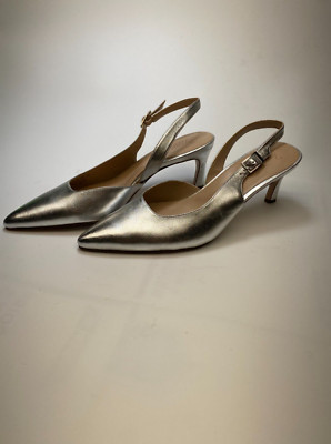 27 Edit Naturalizer Womens Felicia Silver Leather Slingback