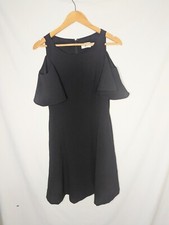 Eliza J Black Cold Shoulder Flutter Sleeve Dress Sz 6