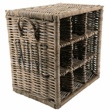 Praktisches Weinregal Wine 9 Flaschenregal Rattan für den Innenbereich Geflecht