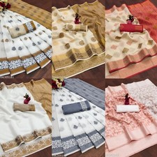 Women's Cotton Silk Saree with Running blouse piece