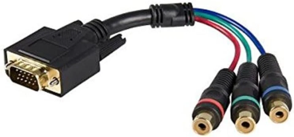 Versatile 6 in. VGA to RCA Breakout Cable - Ideal for Indoor and Outdoor Use - Image 2 of 2
