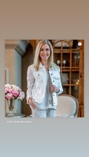 Womens White Linen Jacket Large New