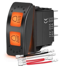 Nilight UTV High Low Beam Headlight Rocker Switch On Off 6 PIN Toggle Switches