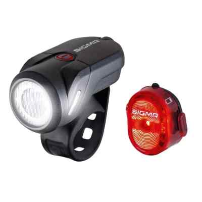LED Fahrradlicht Set - Sigma Aura 35 & Nugget II Lightset USB wiederaufladbar