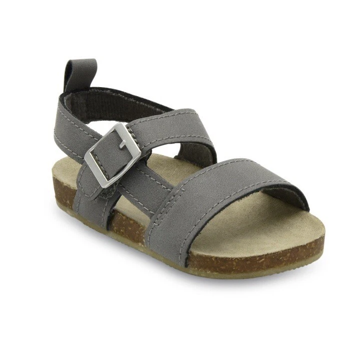 Carters Bebé Niño Gris Suela de Corcho Sandalia Cuna Zapatos 0-3 Meses Nuevo con Etiquetas Lindo Foto 3 de 4
