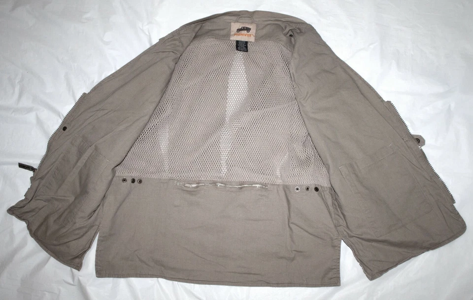 Humvee Mens Safari Photo Fishing Hunting Khaki Pockets Vented Vest Size Medium - Image 3 of 4