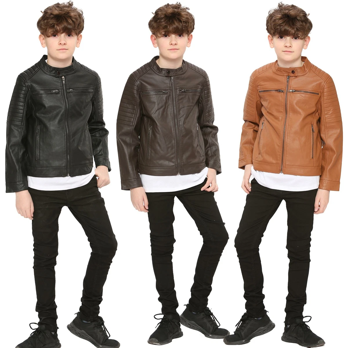 Boys leather hotsell moto jacket