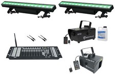  2 American DJ Encore LB15 Outdoor LED Wireless DMX Strip Lights Control Hazer