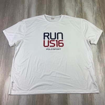 Polo Ralph Lauren Run US 16 Shirt Mens 3XB White Performance Stretch Gym Run *