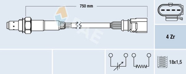 Lambdasonde Sensor Abgassteuerung FAE 77399 FüR Fabia Jetta Tiguan Audi Golf 162-image