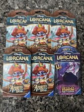 Disney Lorcana TCG: AZURITE SEA Booster Pack (12 Cards) Stitch 5 Packs W/ Bonus