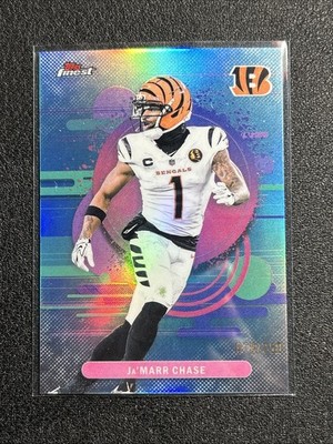 2025 Topps Finest - Uncommon Ja'Marr Chase #162 Sky Blue Refractor /250