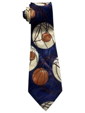 Steven Harris Mens Neck Tie Basketball Sports Navy Blue 