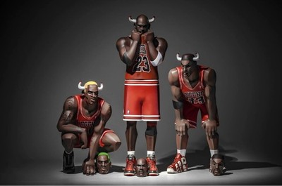 FOOLS PARADISE XL THREE KING LEGENDARY SET JORDAN, PIPPEN, RODMAN ONLY 398 MADE!