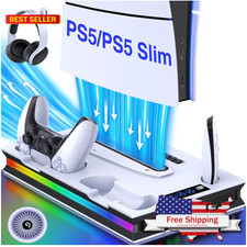 EXTREMECOOL Cooling Stand PS5 Controller Charger with 3 Fan Levels USB Hub LED