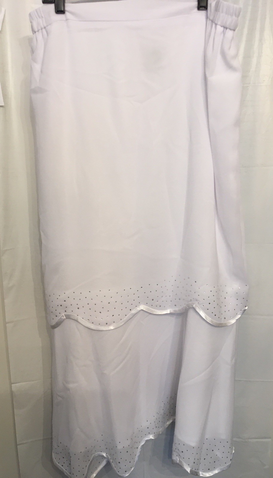 Tally Taylor White Tiered Maxi Skirt & Tank Top Plus Cape Bejeweled 18W READ