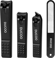 Nail Clipper Set, 4 PCS Ultra Sharp Nail Clippers for Men, Women Cutter & File