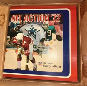 1972 Sunoco NFL  Action Stamp Album 56 Page Unused NOS New From Box! 1 Album