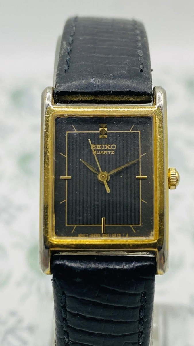 SEIKO セイコー腕時計 1N01-5A40 稼働品 Seiko Vintage Tank Women's Watch 1N01-5A40 Working Black Dial And