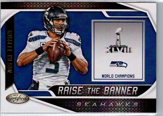 Russell Wilson 2019 Panini Certified Raise The Banner #RTB-RW Seattle Seahawks