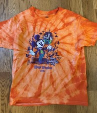 Disney Parks Halloween Mickeys Not So Scary Party 2023 Glow Youth Shirt M Orange