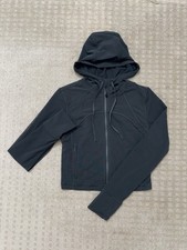 Lululemon Graphite Gray Mesh DefineFull Zip Hooded Cropped Jacket. Size 8