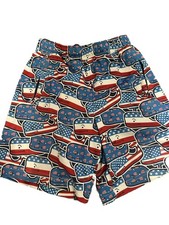 Vineyard Vines Performance Shorts boys Size Small Whale Flag Red White Blue