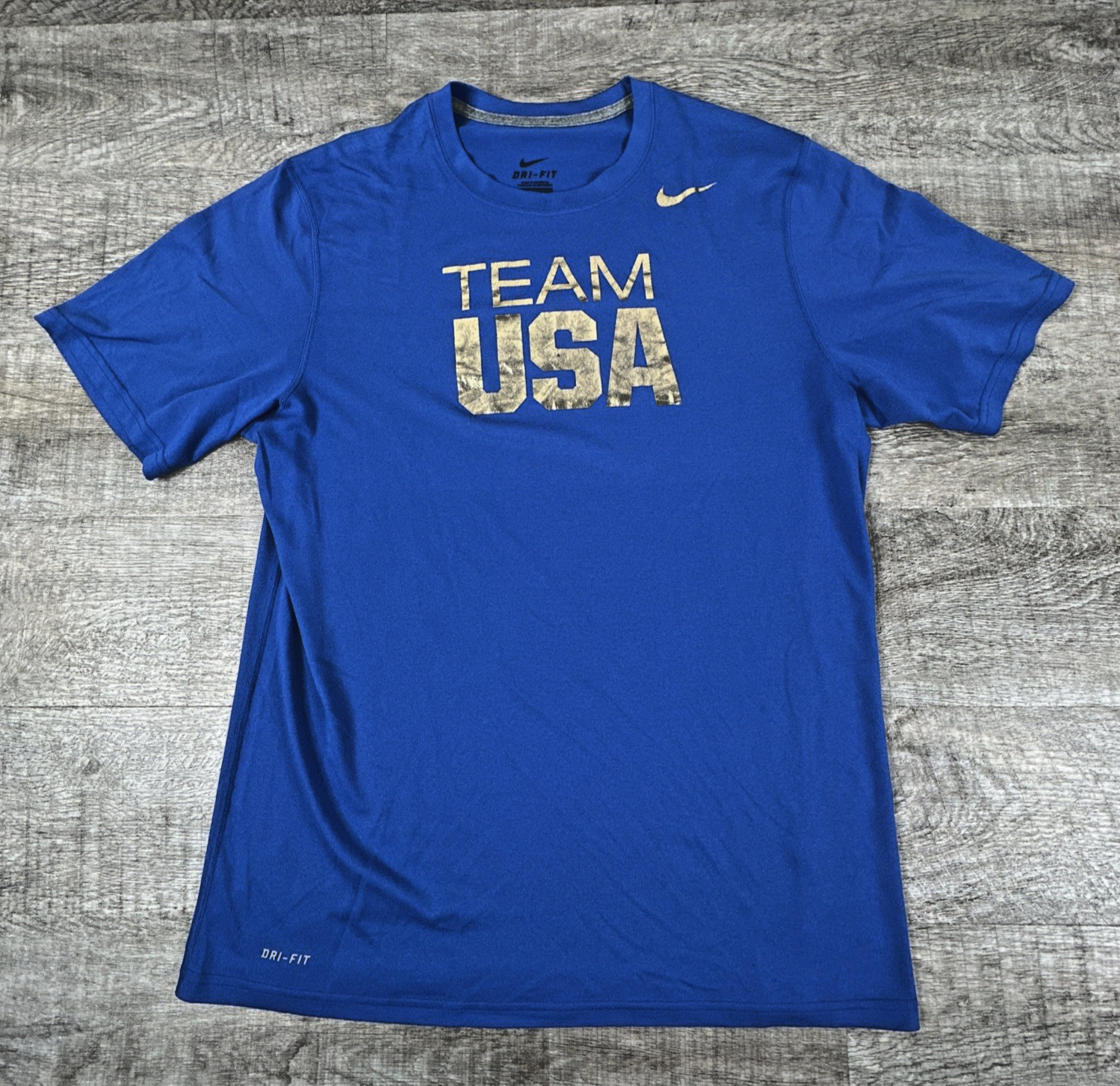 Nike Men's Team USA Graphic Tee Shirt Large Blue Dri-Fit Training Athletic Top