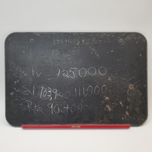 Vintage Velvo Plate Chalkboard Richmond School Furniture Muncie IN 30x20"
