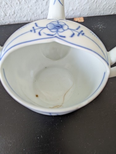 Schnabel-Sauciere Weiß-blaues Porzellan Mit Blumendekor Von Tettau mit Mängel - Bild 6 von 7