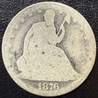 1876 CC Seated Liberty Half Dollar 50C Carson City Mint Silver US Coin