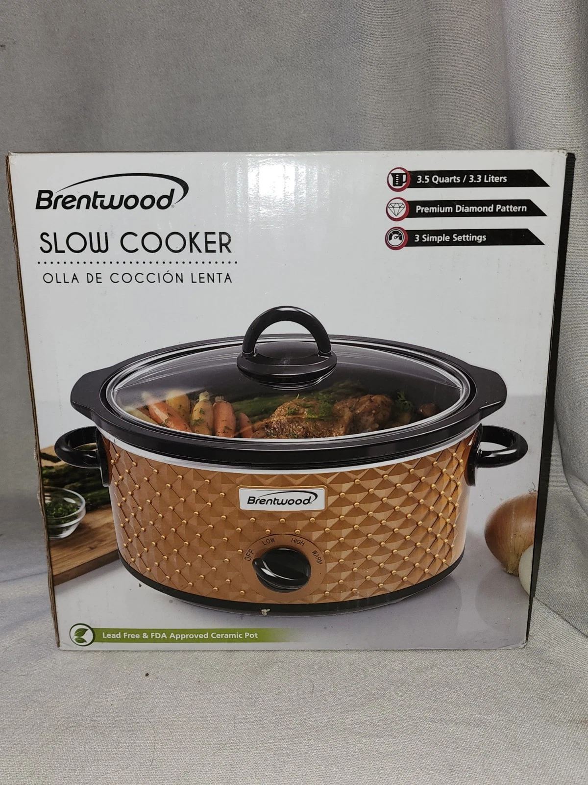 NEW Brentwood 3.5-Qt. Slow Cooker Copper