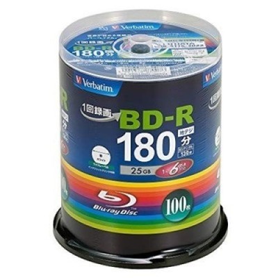 Verbatim VBR130RP100SV4 Blu-ray Disc BD-R 25GB 100 Pack Printable 1-6X Speed