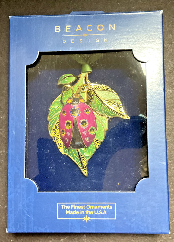 New Beacon Design Lady Bug Ornament #12095 MIB