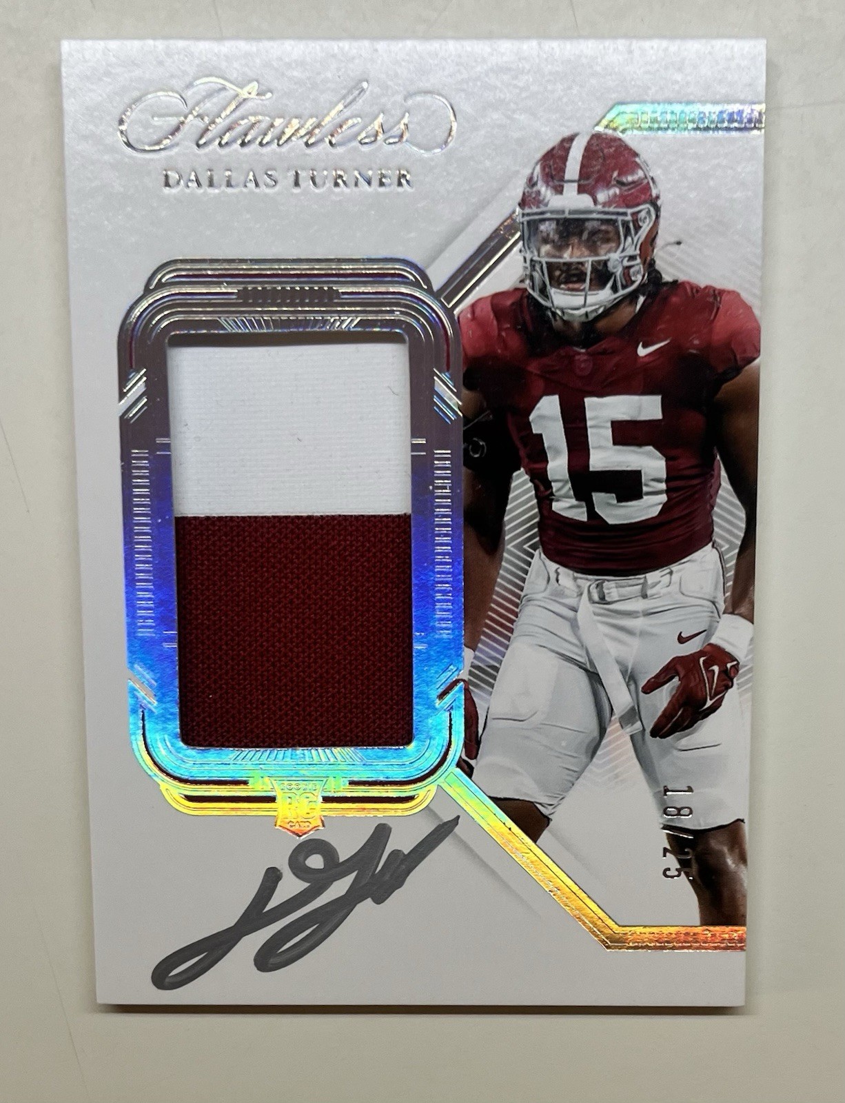 Dallas Turner Panini National Treasures Collegiate Flawless Rookie Patch Autographs #135 Base