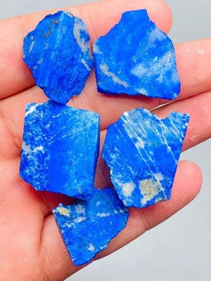 Lapis Lazuli Rough Stone 5pcs Royal Blue Raw Mineral From Mine Mineral Y14