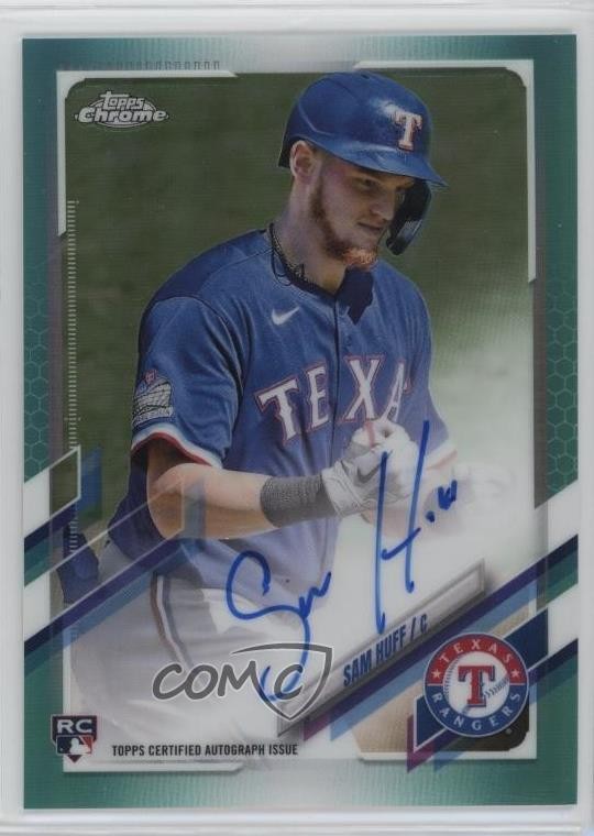 2021 Topps Chrome Rookie Auto Aqua Refractor 195/199 Sam Huff #RA-SHU Auto 17ac