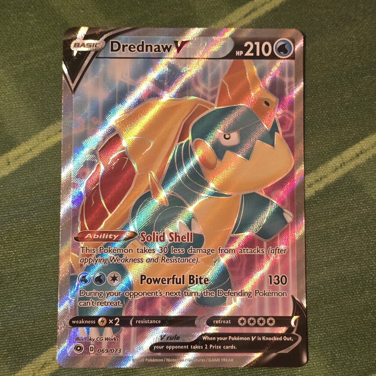 FREE SHIPPING! Drednaw V (Full Art) Ultra Rare Champion's Path 69/73 NM