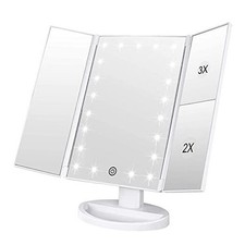 Makeup Mirror with 21 LED Lights,Two Power Supply Modes, Adjustable White