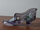 Fenton Hand painted Signed Purple Glass Shoe Slipper