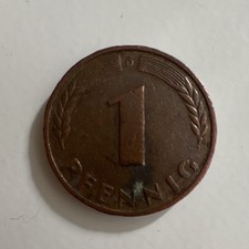 BRD 1 Pfennig M&uuml;nze 1950 D (Pr&auml;gest&auml;tte D) BN, Erhaltungsgrad Gut