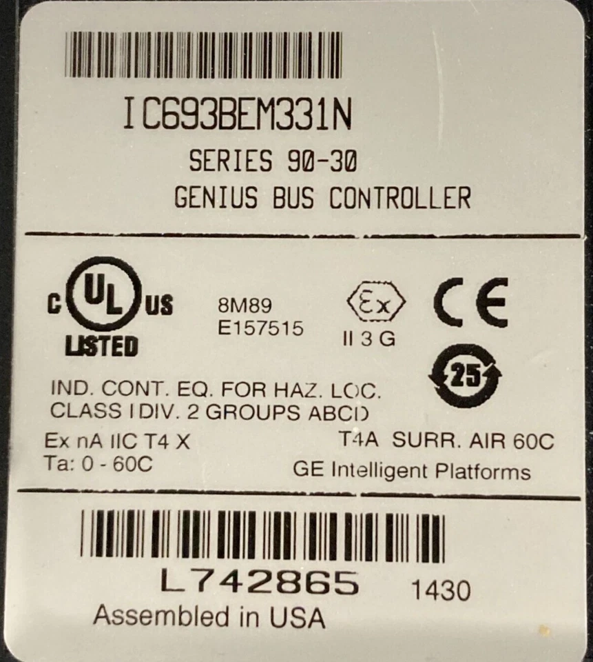 GE Fanuc IC693BEM331N Series 90-30 Genius Bus Controller - - Image 3 of 4