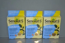 (3) Senokot-S Dual Action Natural Vegetable Laxative, 10 Tablets Each Exp 01/26+