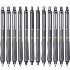 12 PCS 0.5mm Retractable Rolling Ball Gel Pens Quick Dry Black Ink Silent