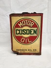 RARE Vintage COSDEN Motor Oil Slim 1 One Gallon Tin Can Gas Station Sign Antique