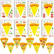 48 Sheets Make a Pizza Stickers for Kids Birthday Party Favors Pizza Craft Plane