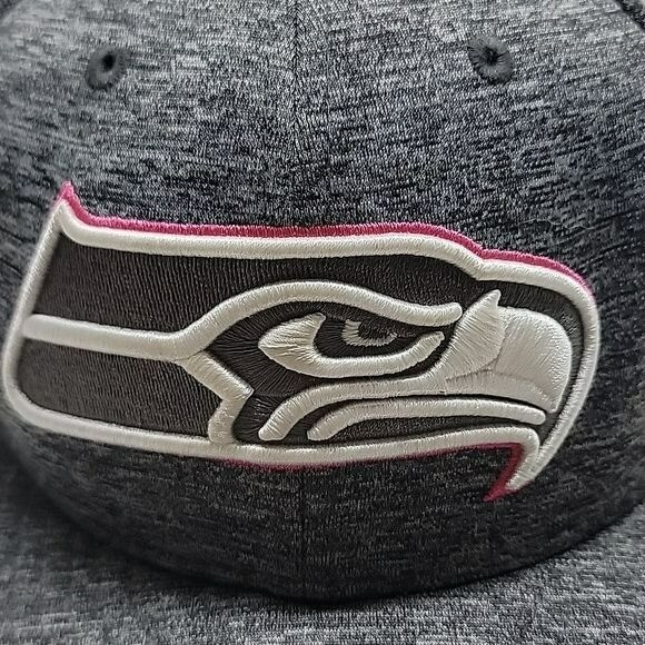 Seattle Seahawks NFL Seahawks Breast Cancer Awareness Gray & Pink Cap  7 3/8 Seattle Seahawks NFL Seahawks Breast Cancer Awareness Gray  main image 2
